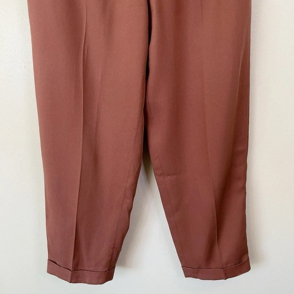 Zara Tapered Pleated Brown Trouser - Picture 5 of 10